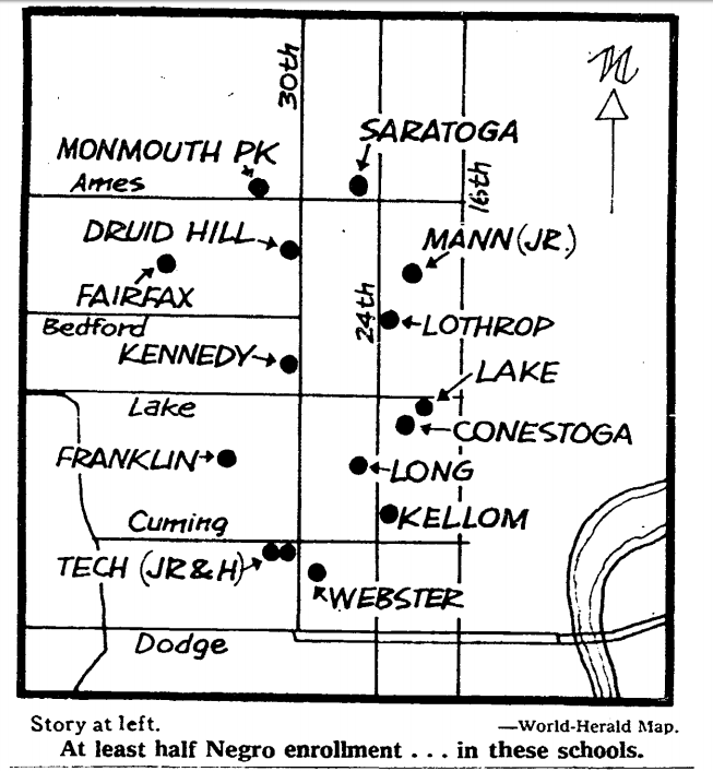 Segregated schools in Omaha in 1967.