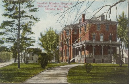 North Omaha's Swedish Mission Hospital, circa 1906, which was at N. 24th and Pratt Streets. It became the Evangelical Covenant Hospital and was closed in 1938.