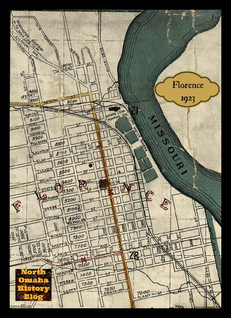Florence, Nebraska map from 1923