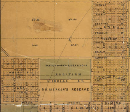 1882 map of Orchard Hill, North Omaha, Nebraska