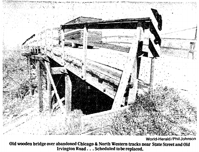1980 pic of Old Irvington Road bridge North Omaha Nebraska