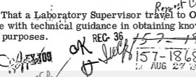 J. Edgar Hoover read and approved of the plot to withhold a formal laboratory report from August 27, 1970, signing the memorandum “OK” and adding his distinctive initial “H” at the bottom (credit: Federal Bureau of Investigation)