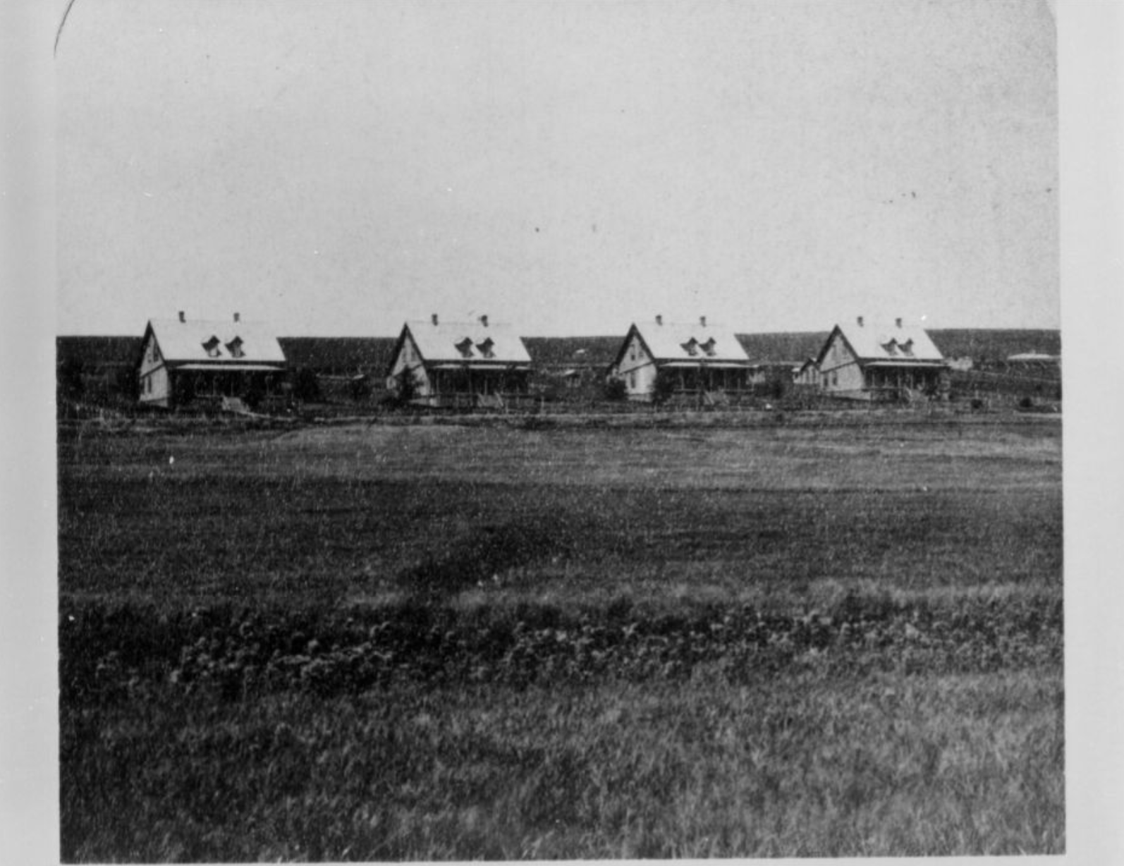 This is an 1870 pic of Officer's Row at Fort Omaha, including Building #15 that became 6327 Florence Boulevard. Pic courtesy of Durham Museum.