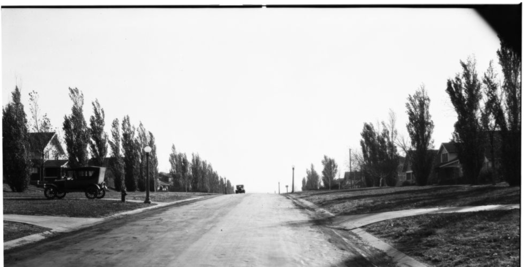 According to the Durham Museum, this is Fontenelle Boulevard west 45th Street at North Military Avenue. Pic courtesy of the Durham Museum.