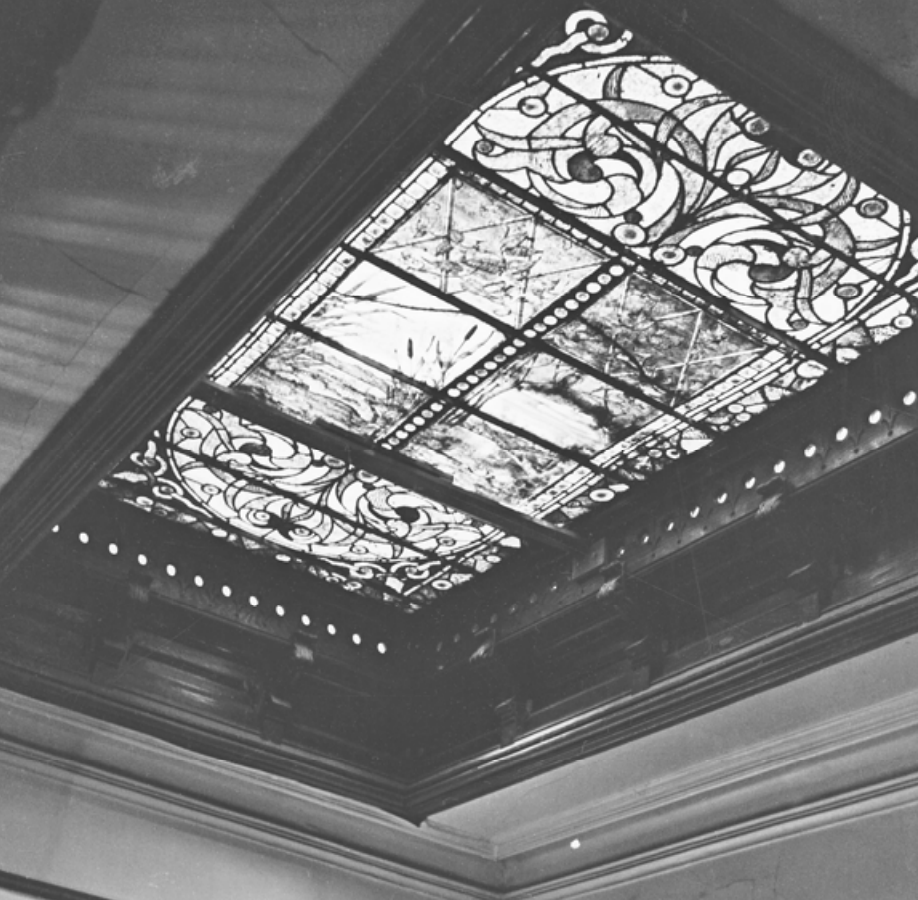 This is a 1971 pic of a stained glass skylight in the Mercer Mansion. Courtesy of the City of Omaha.