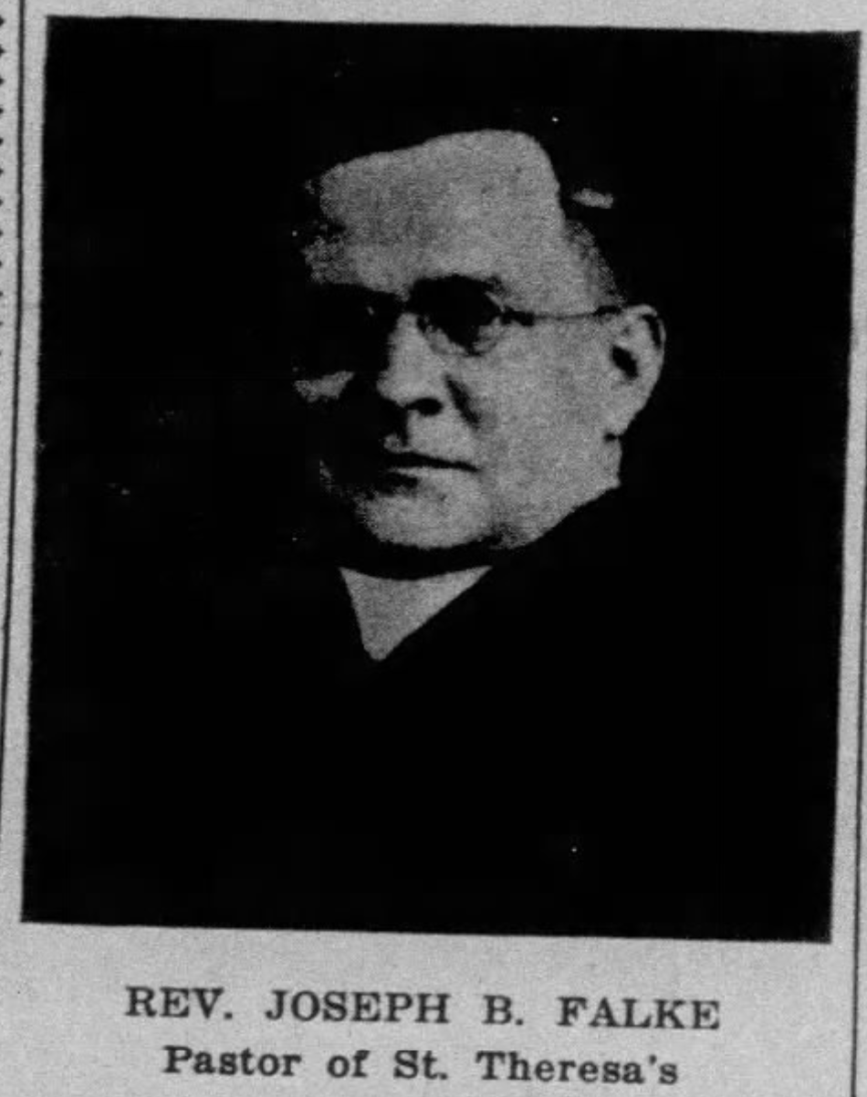 This is Rev. Joseph B. Falke (1889-1959), the third minister of the parish of St. Therese of the Child Jesus in east Omaha. He served the parish from 1921 to 1934.